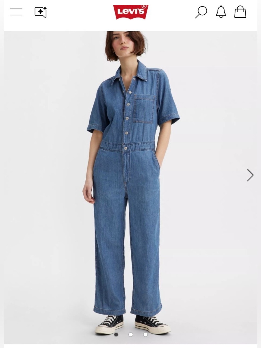 🆕 Women’s Levi’s SHORT SLEEVE HERITAGE JUMPSUIT. Size XL. NWT